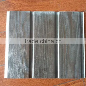 Interior Decoration of Pvc Wooden Design Two Grooves Wall Panel thumbnail-4