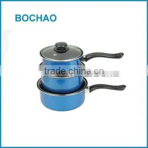 Non Stick Carbon Steel Sauce Milk Pot / Pan With Glass Lid / Cover thumbnail-1