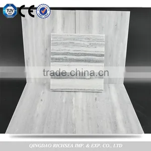 Honed Grey Stripe Marble Stone Tile thumbnail-4