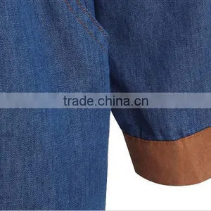 2015 Fashion High Quality New Arrival Girls Long Sleeve Denim Winter Dress With Contrast Color thumbnail-6