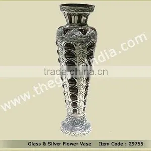 Glass & Silver Flower Vase thumbnail-1