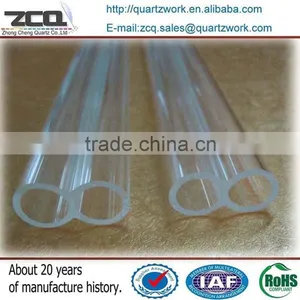 High Temperature Resistance Quartz Glass Twin Tube Shape thumbnail-1