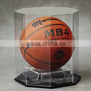 Custom Acrylic Basket Display Perspex Ball Case Clear Lucite Basket Ball Box With LED Ligtht thumbnail-2