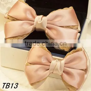 Satin Ribbon & Lace Material Made In China Fancy Hair Clips Girls Hair Bows thumbnail-2