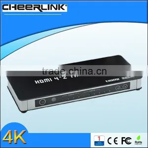 CHEERLINK 4-In 2-Out Full HD 1080P HDMI True Matrix W/RS232 Control - Black thumbnail-1