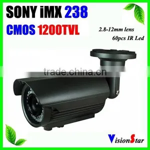60pcs IR Leds High Performance Outdoor Security CCTV Camera Super WDR CMOS 1200TVL 2.8-12MM Zoom Lens IR CUT OSD Menu thumbnail-1