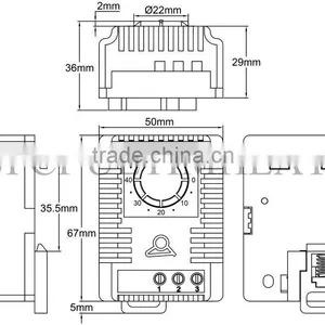 Type Y02N Cabinet Thermostat DIN Rail Mounting thumbnail-2