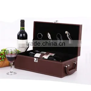 High Quality Customized PU Leather Wood Wine Box thumbnail-3