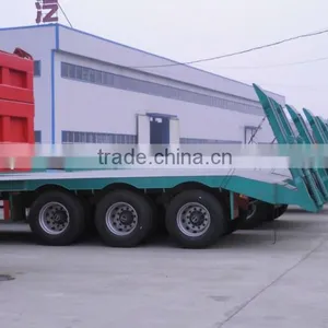 3 Axles Low Flat Bed Semi Trailers for Sale thumbnail-1