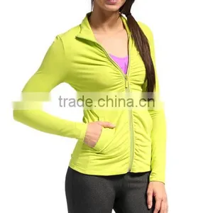 86% Nylon 14% Spandex Dry Fit Yoga Jacket for Women thumbnail-4