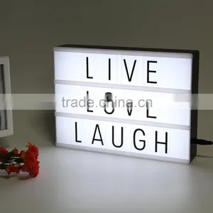 Cinema Vintage Style Light up Your Life Light Box Cinematic Retro Studio A4 Free Combination Letters Decration Led Light Box thumbnail-2