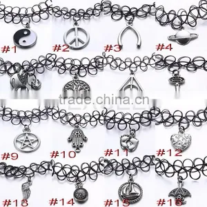 2015 Hot Plastic Elastic Tattoo Choker Necklace thumbnail-2