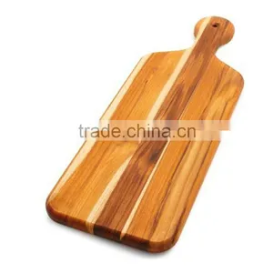 Teak Food Wood Pizza Chopping Board With Handle Wash thumbnail-1