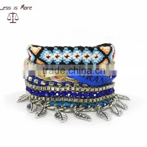 2016 Brazilian Magnetic Bracelet Fashion Silver Coin Bracelet With Leaf Tassel thumbnail-1
