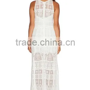 2016 New Design Ladies' White Lace Dress, Good Time Usa Dress in Lace Fabric Latest Lace Dress Designs Photos thumbnail-3