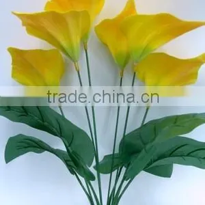 Newest H33cm Yellow Silk Flowers Artificial Calla Lily thumbnail-3