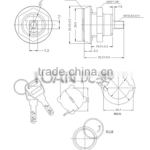 Security Cylinder Cabinet Door Locks With Dust Cap thumbnail-2