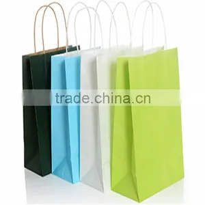 Newest Design Colorful Brown Kraft Paper Bag With Brown Twisted Handle thumbnail-3