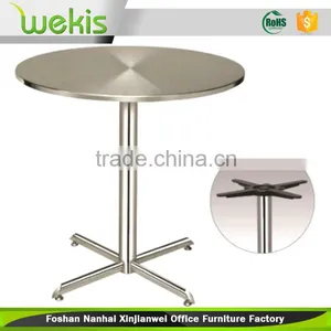 Round Chrome Wrought Iron Coffee Table Base thumbnail-1