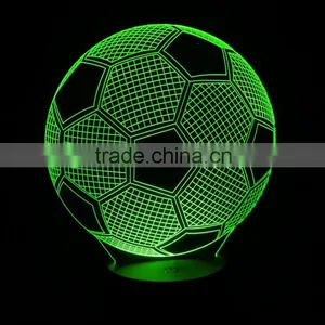 3D Optical Illusion Football Night Lamp Night Light 10 Colorful LEDs Ultra-thin Acrylic Light Panel AA Battery or DC 5V thumbnail-6