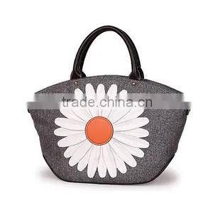 Simple Designer Jute Shopping Bag Elegance Jute Flower Printed Bag thumbnail-1