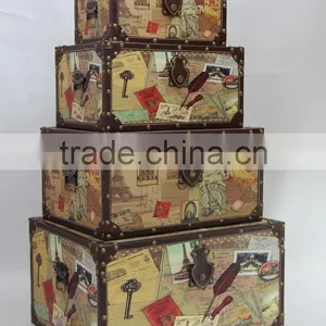 Vintage Decorative Wooden Storage Trunk Box thumbnail-6