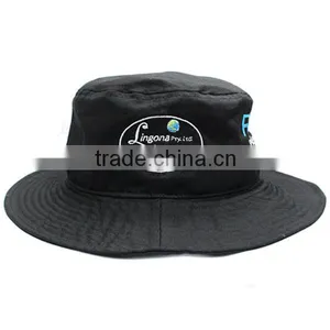 Custom Mens Black Bucket Hat With String in Short Brim thumbnail-1