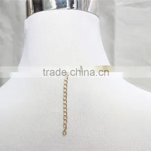 Gold Metal Charm Necklace Peach Acrylic Bead Short Simple Chain Gold Metal Necklace 2016 Fashion Style Wholesale thumbnail-4