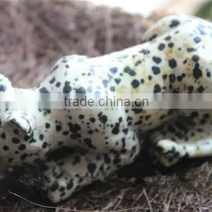 Hand Carved Funny Dot Stone Crystal Leopard Animals Figurine thumbnail-1