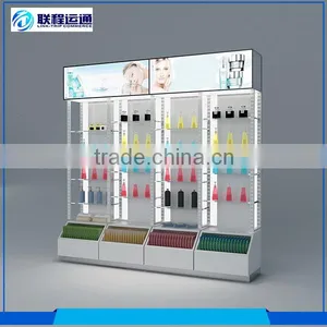 Fashion Glass Shelf Wall Cabinet Makeup Show Rack Cosmetic Display Stand thumbnail-1
