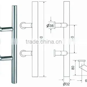 Dia30 Stainless Steel Brass Insert Tubing Door Handle thumbnail-1