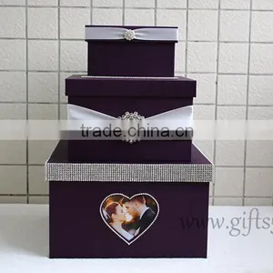 Elegant Wedding Card Box Handmade Wedding Box With Photo Frame thumbnail-2
