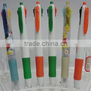 Yiwu Multicolor Four Colors Ballpoint Pen Fourcolors Plastic Ballpen With Hook thumbnail-1