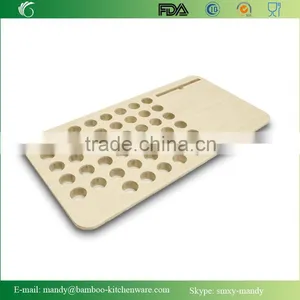 Premium Bamboo Mobile LapDesk (For 15" to 17" Laptops) With Desk Space thumbnail-1