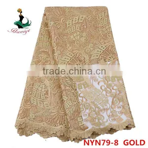 Haniye 2016 Nigerian Wholesale Embroidered French Tulle Lace Fabric/NYN79 thumbnail-6