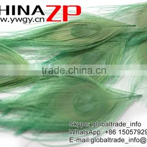 ZPDECOR Factory Bulk Sale Cheap Selling Dyed Mint Green Trimmed Short Peacock Feathers for DIY thumbnail-4