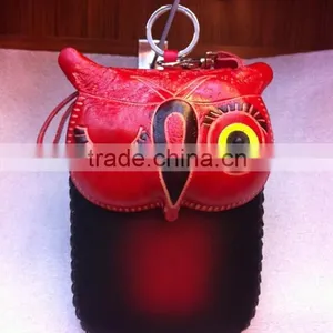 High Quality Genuine Leathter Coin Purse Owl Face Animal Leather Coin Purse, Coin Case thumbnail-1