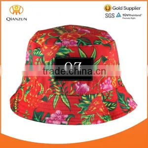2014 Streetwear Flower Bucket Hat Wholesale Custom Floral Print Bucket Hat thumbnail-1