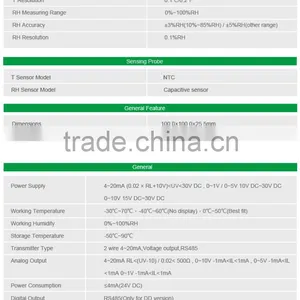 Wall Mount Temperature Humidity Meter Detector RS485 DST1000 Temperature Humidity Transmitter For HVAC thumbnail-6