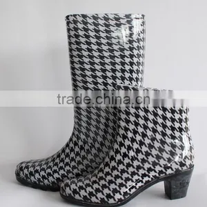 Beauty High Heel Rain Boot Pvc Rain Shoes for Women thumbnail-1