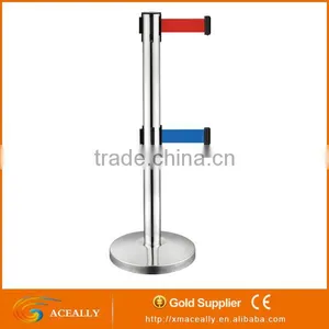 ACEALLY Wholesale High Quality Stackable U Shaped Base Queue Line Retractable Belt Barrier thumbnail-5