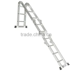 12.5FT Multi Purpose Aluminum Folding Step Ladder Scaffold Extendable Heavy Duty thumbnail-1