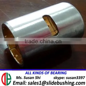 Bi Metal Bush With Flange SAE1010 SAE 792 Bimetal Bronze Bushing SWPB Bimetallic Bearing (steel+cooper+teflon) BPW Bimetal Bush thumbnail-2