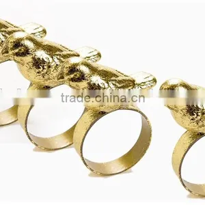 Personalized Handmade Color Painted Decorative Poly Resin Gold Bird Napkin Ring thumbnail-1