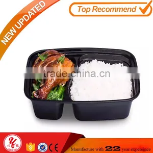 Yoyo Check Now New 2 Compartment Takeaway Rectangular Plastic Disposable Microwave Safe Food Containers thumbnail-1