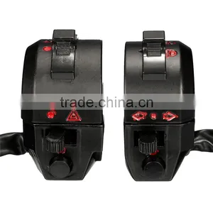 Motorcycle PVC Waterproof Weatherproof 7/8 Diameter Handlebar Horn Turn Signal Headlight Electrical Start Switch 12V Black thumbnail-6