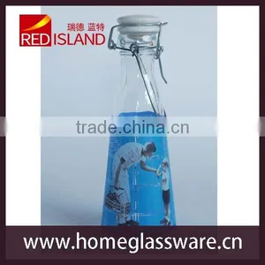 Sealed Glass Milk Bottle With the Ceramic Lid and Wire Clip thumbnail-5