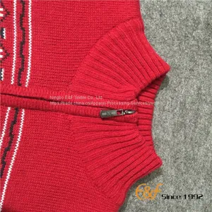 Zipper Half Turtleneck Sweater With Snowflake Pattern thumbnail-3