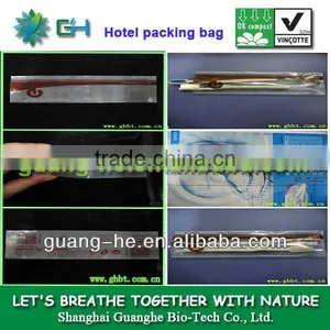 100% Eco-friendly Compostable Biodegradable PLA Plastic Bag for Hotel, Toothbrush,soap,comb,etc thumbnail-1