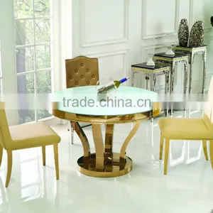 Modern Design Round 4 Seater Glass Dining Table TH347 thumbnail-2